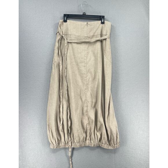 Sarah Pacini Set Womens 2 US 8/10 Tan Linen Lagenlook Jacket Skirt Boho Resort - Picture 5 of 16